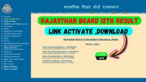 Rajasthan Board 12th Result 2024 