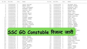 SSC GD Constable Result